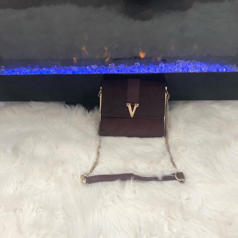 Vince Camuto, burgundy leather/fur bag $90. Once Used, great condition